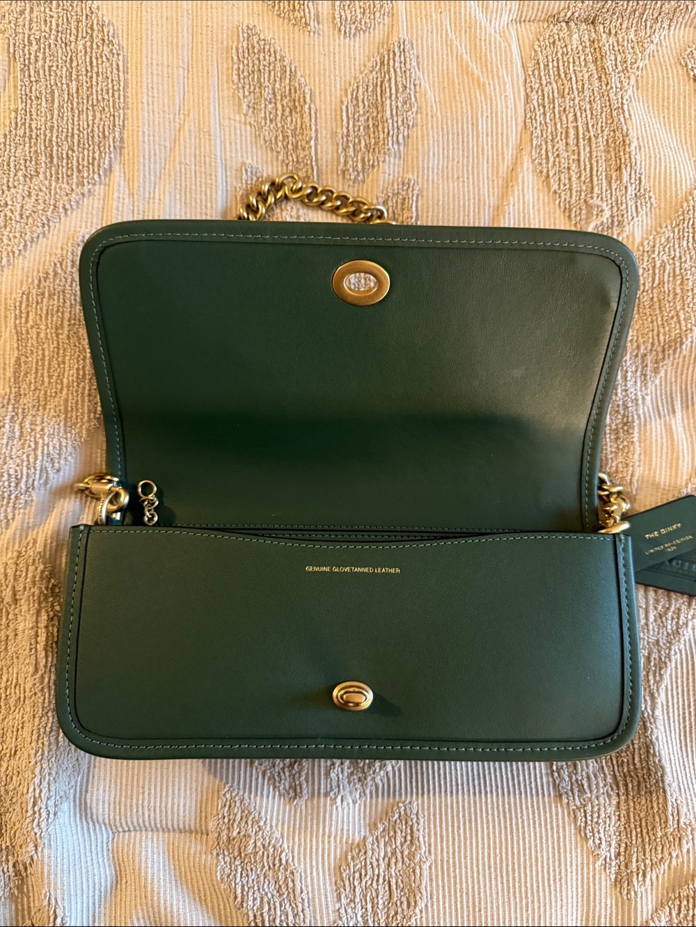 Coach Dark Green Leather Turnlock Shoulder Bag - Picture 4 of 4